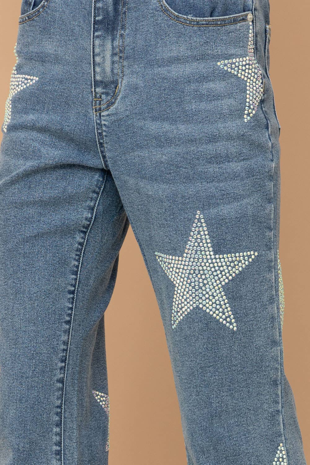 Rhinestone Star Studded Stretch Jeans - Forever Western Boutique