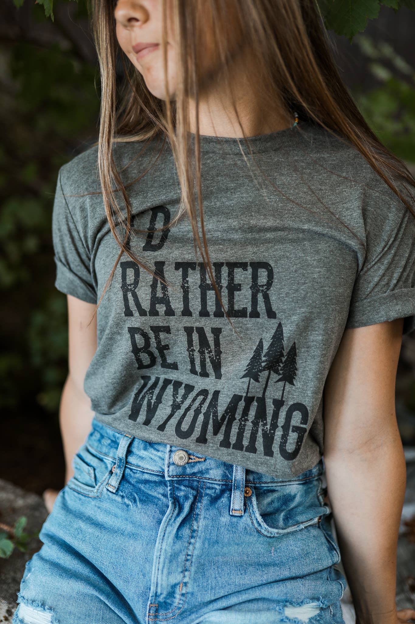 I'd Rather Be in Wyoming Unisex Tee - Grey - Forever Western Boutique