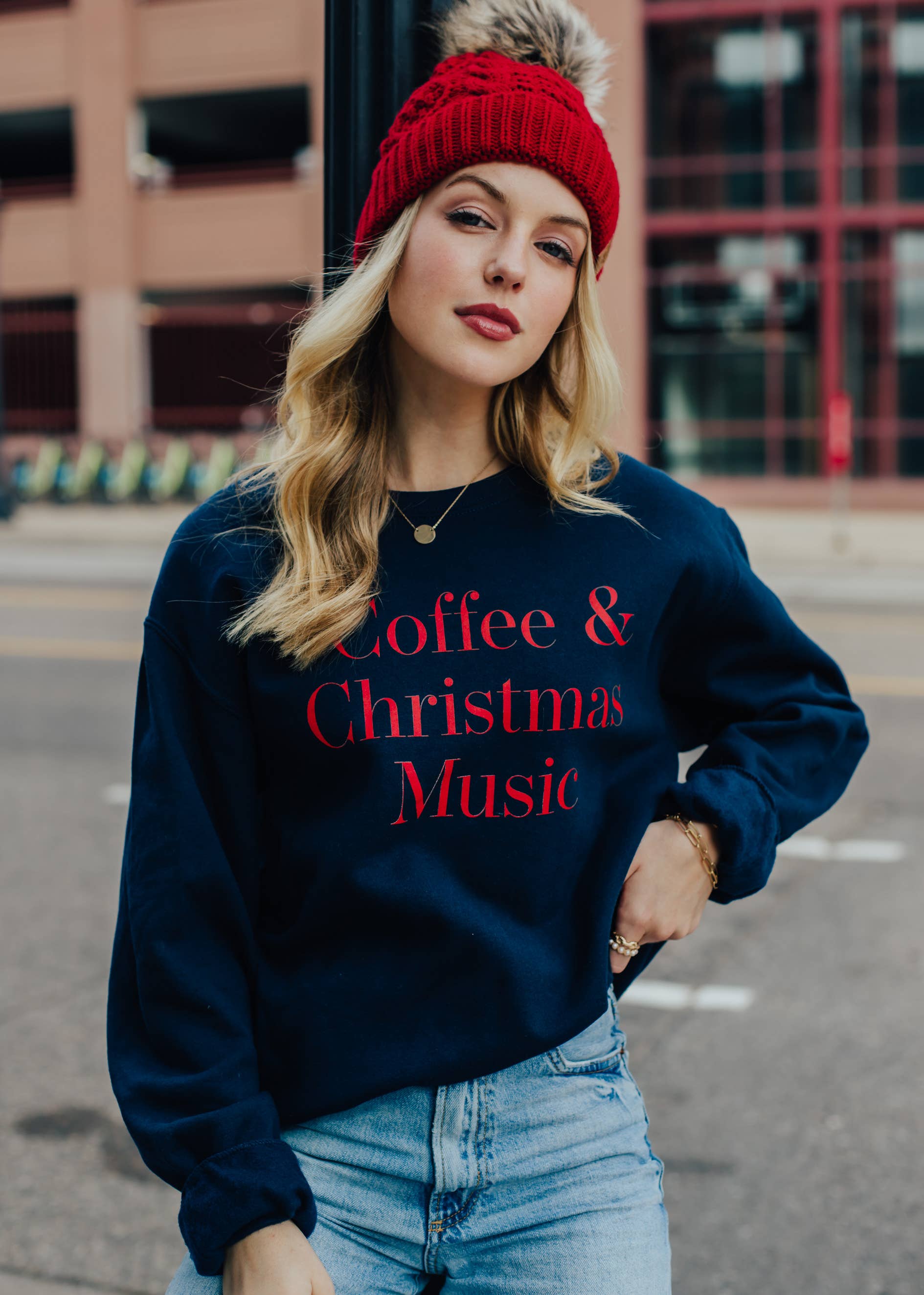 Coffee & Christmas Music Sweatshirt - Forever Western Boutique