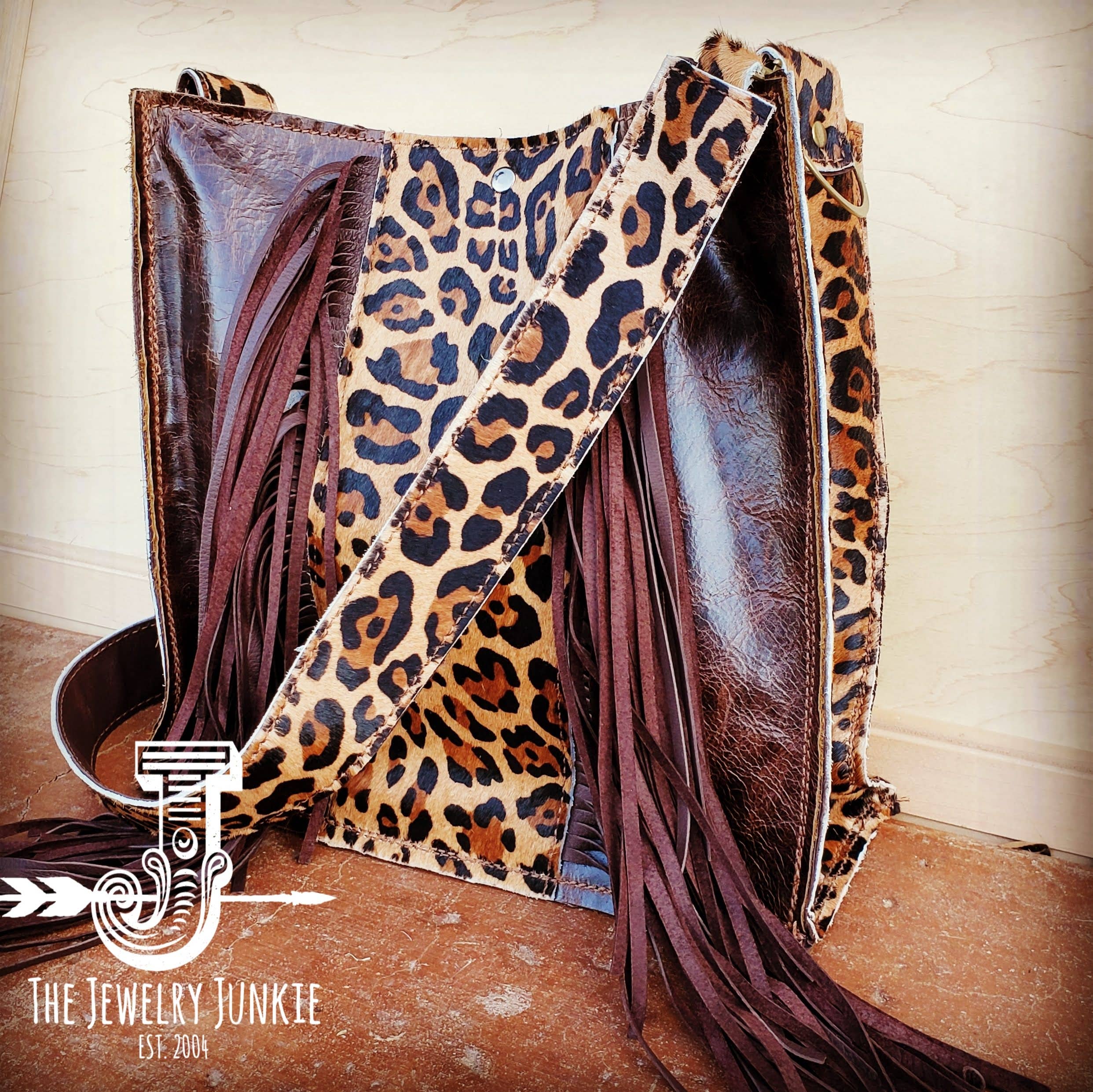 Hair on Hide Box Handbag with Leopard Accents - Forever Western Boutique