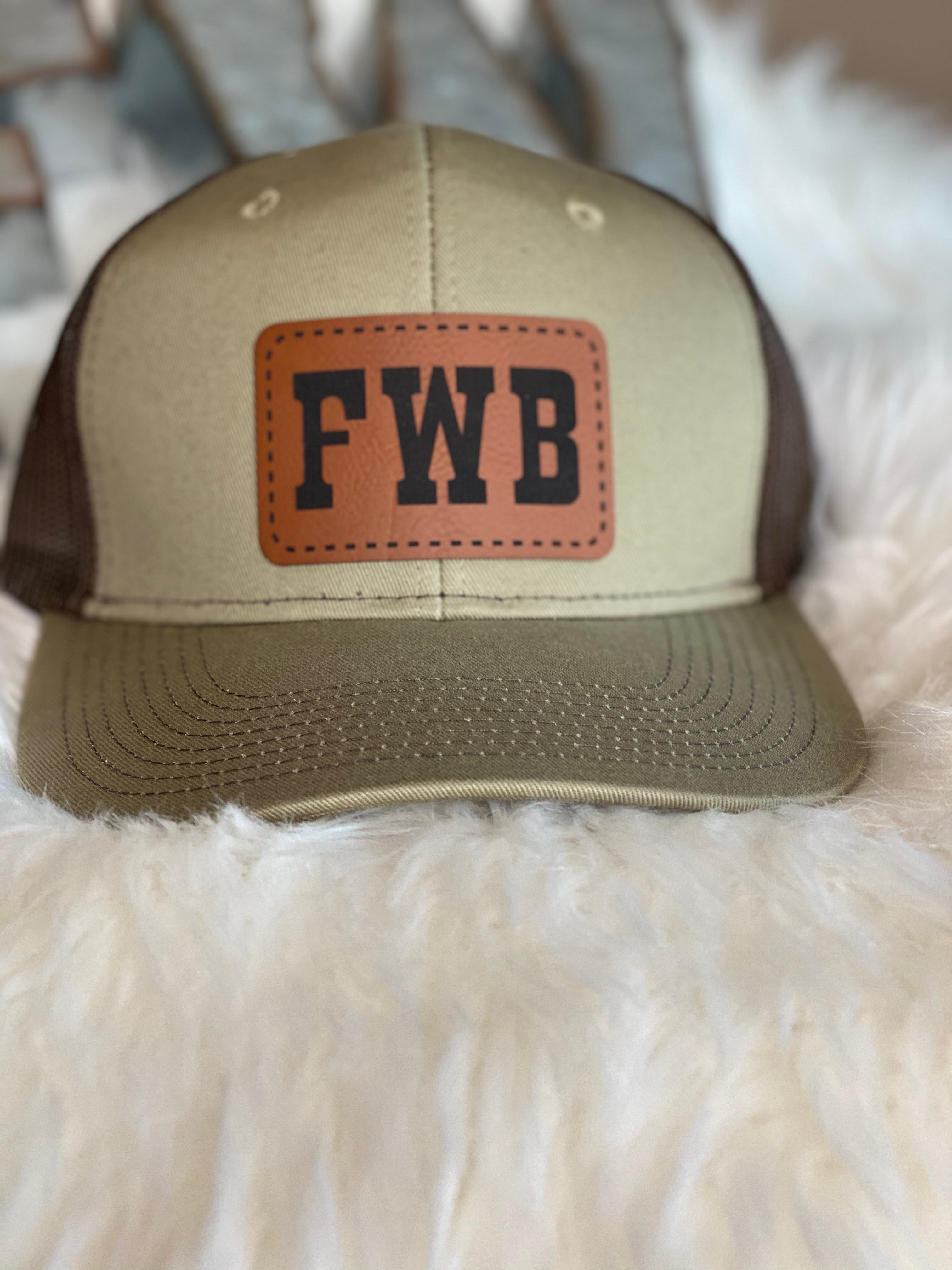 FWB Leather Patch Cap-Khaki/Coffee - Forever Western Boutique