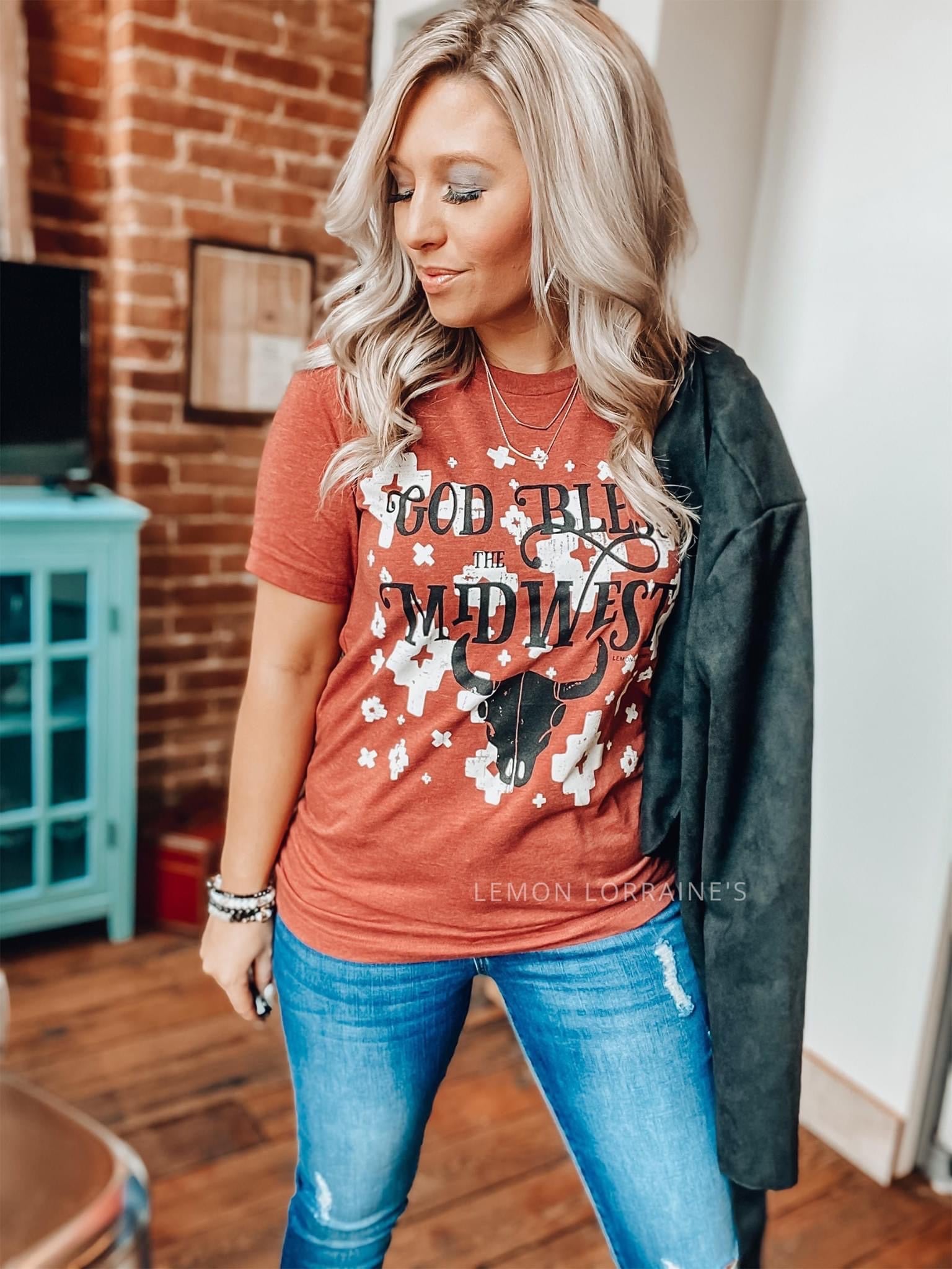 God Bless The Midwest Tee - Forever Western Boutique