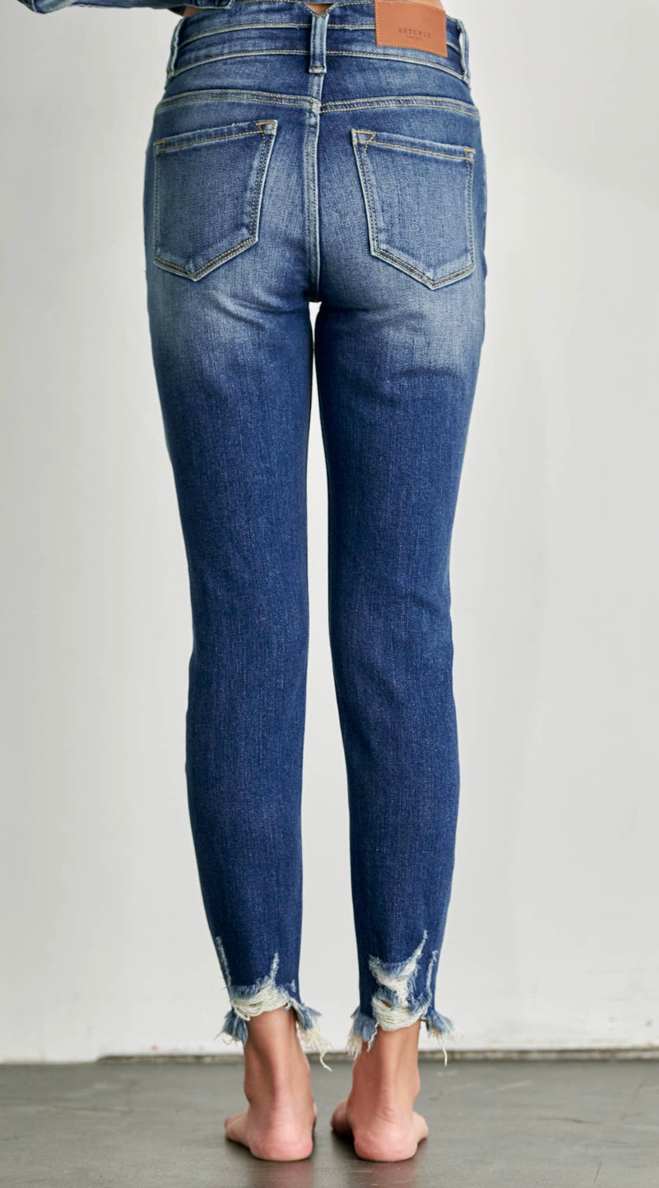 HIGH RISE ANKLE LENGTH DOUBLE WAIST SKINNY JEANS - Forever Western Boutique