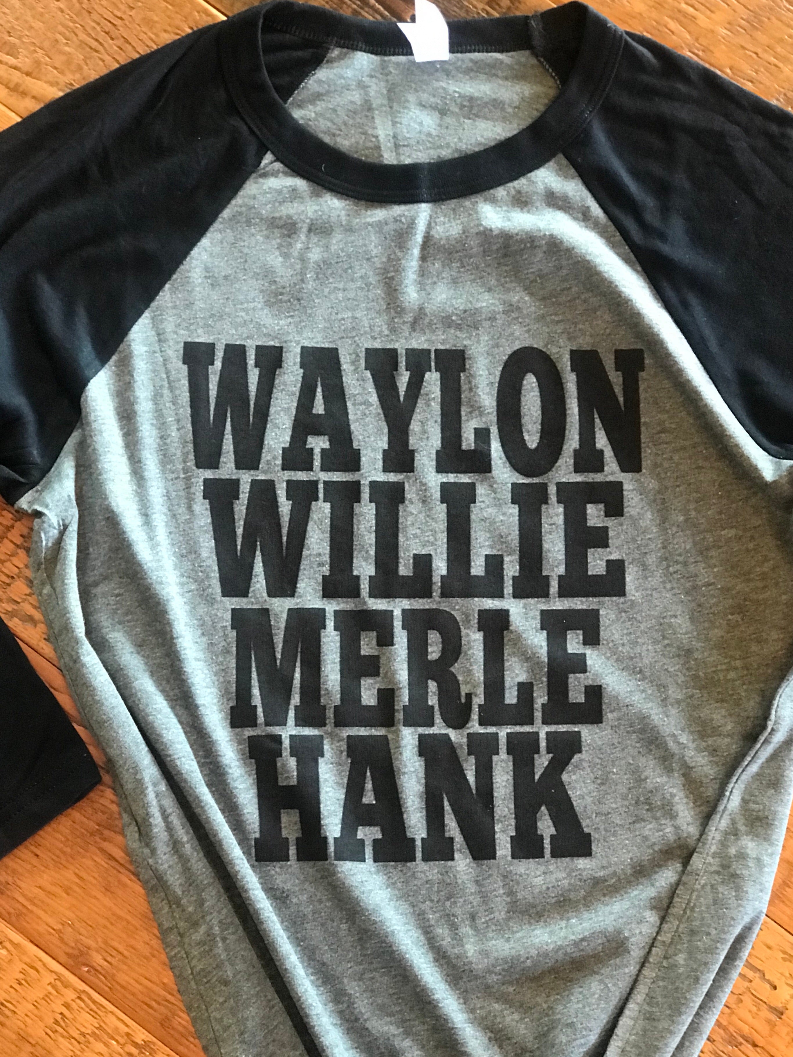 Waylon Willie Merle Hank Raglan - Forever Western Boutique