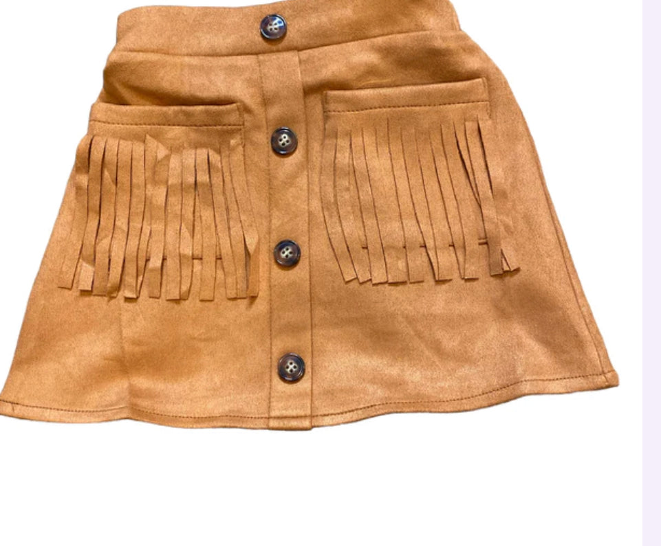 Tan Pocket Suede Skirt - Forever Western Boutique