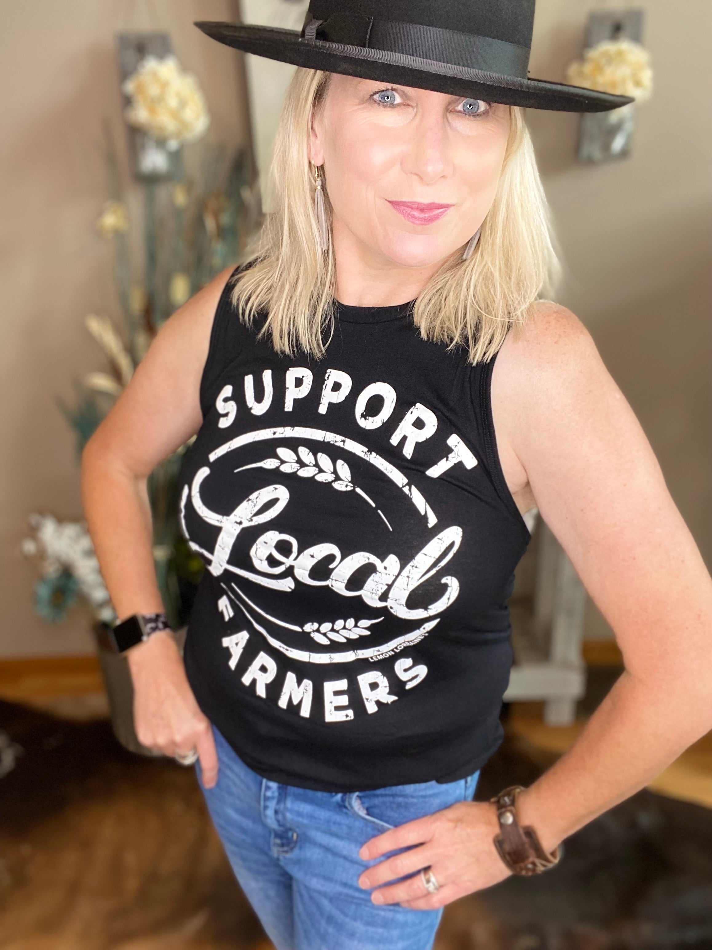 SUPPORT LOCAL FARMERS Graphic Tank - Forever Western Boutique