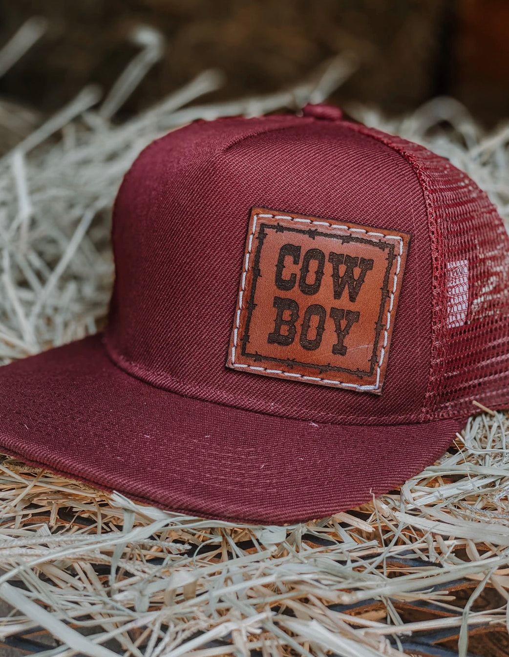 Cowboy Leather Patch Cap - Forever Western Boutique