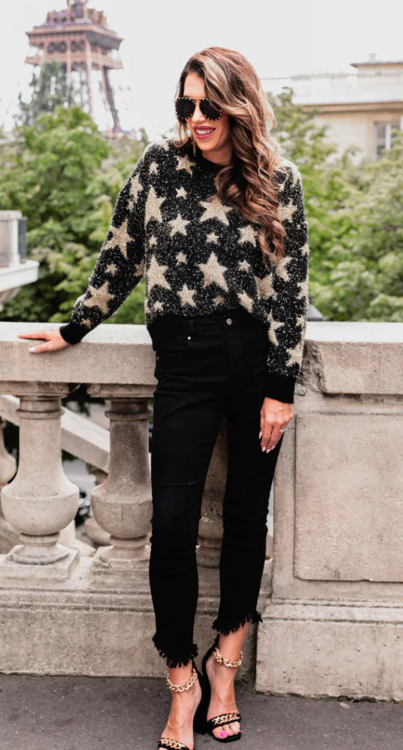 Time To Shine Star Sweater - Forever Western Boutique