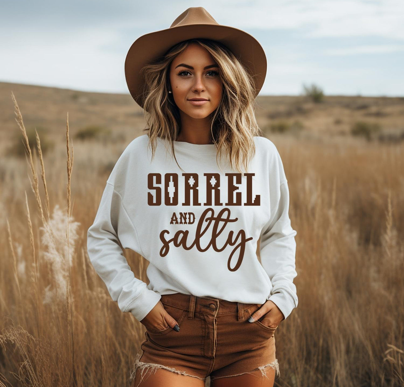 Sorrel and Salty Crew Neck Sweatshirt - Forever Western Boutique