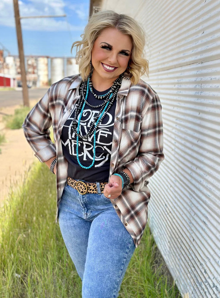 Carter Clay Flannel Top - Forever Western Boutique