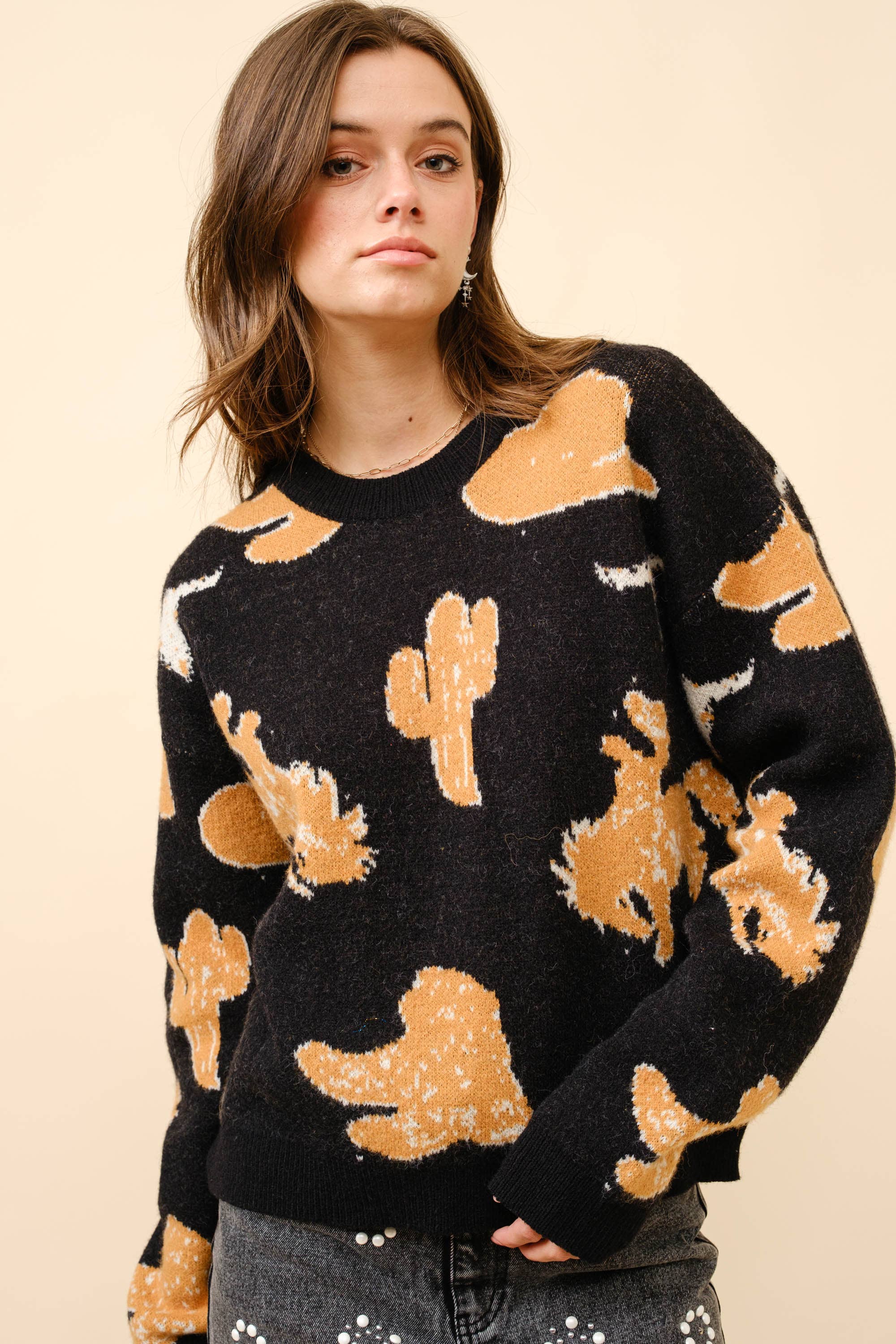 Western Sweater-black