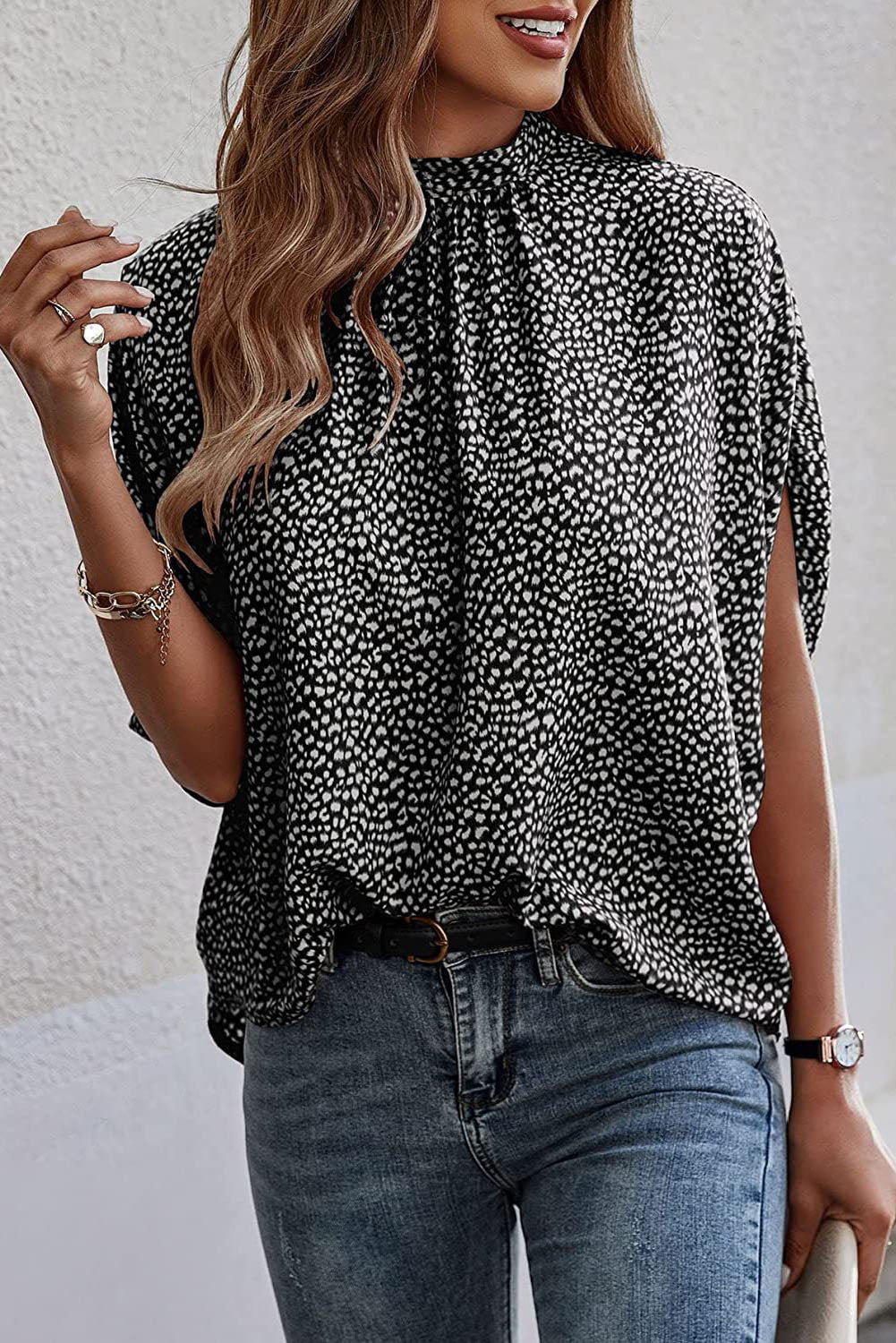 Black Print Tunic Top - Forever Western Boutique