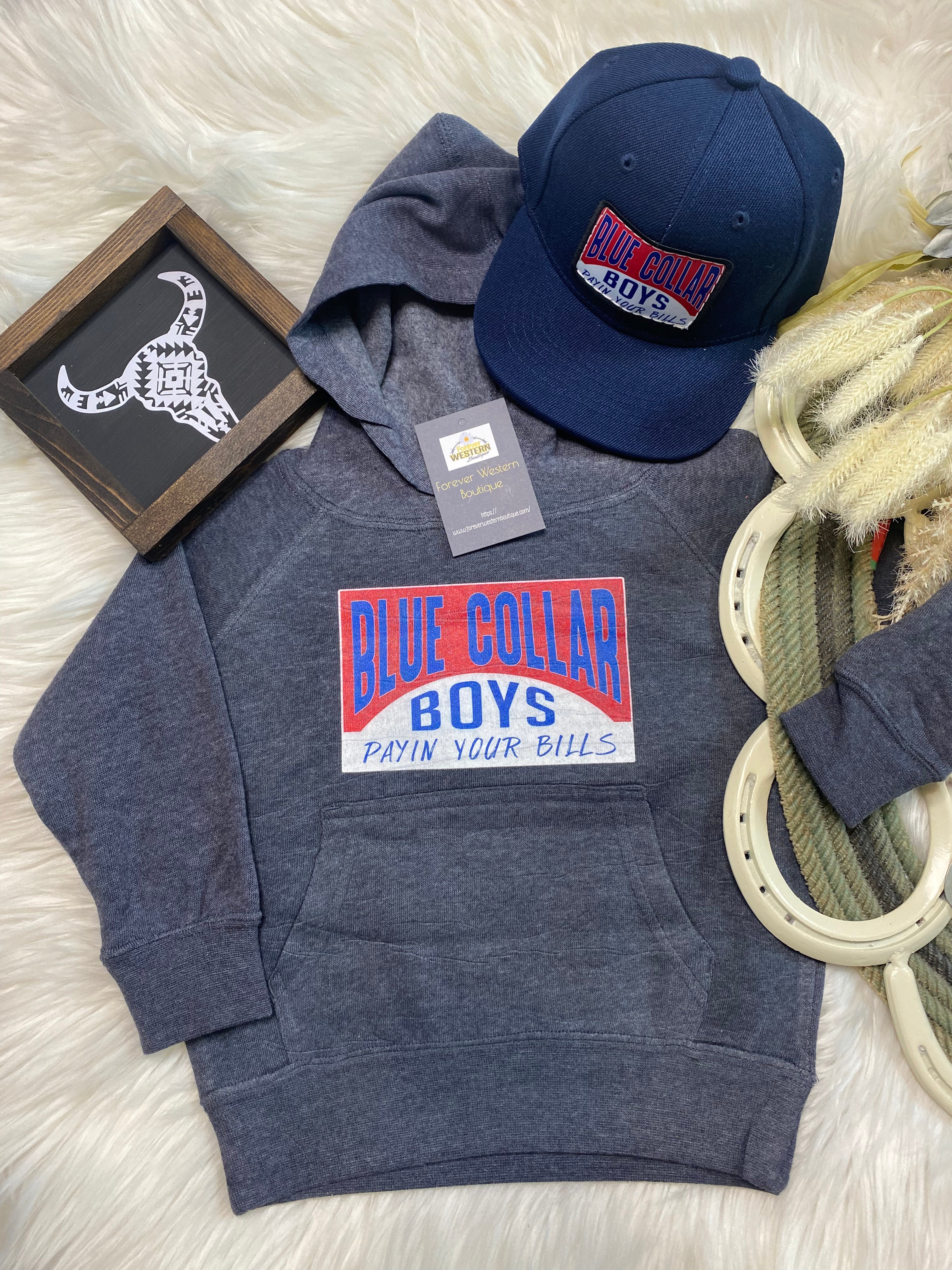 Blue Collar Boys Hoodie - Forever Western Boutique