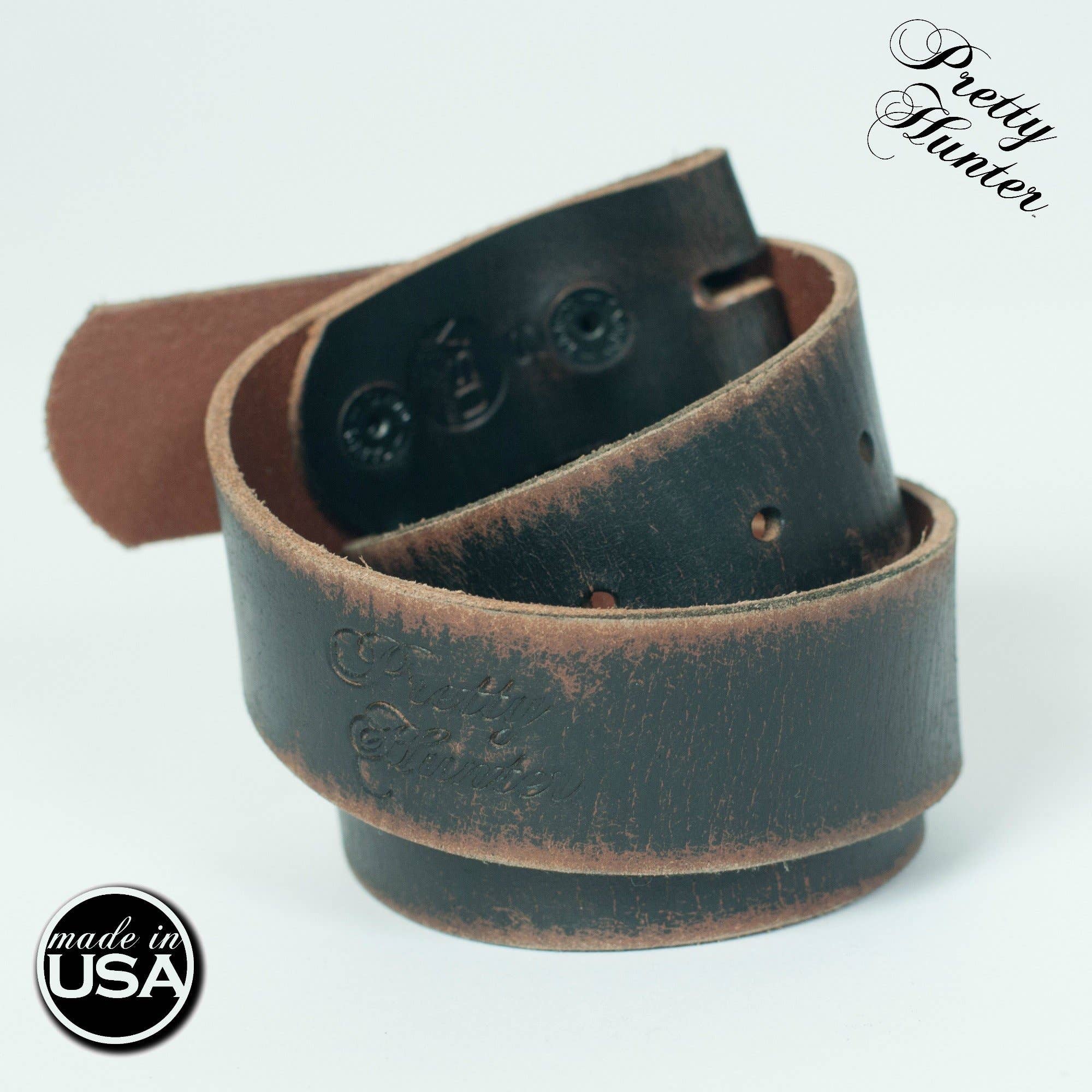 Distressed Black Leather Belt - Forever Western Boutique