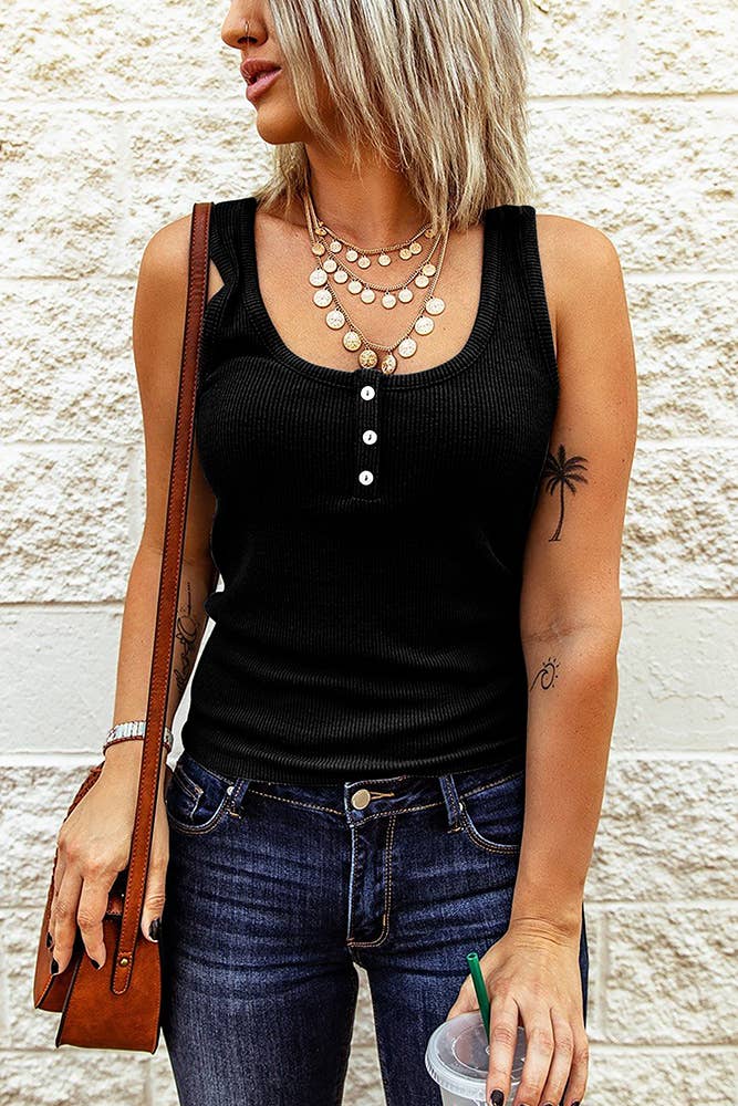 Solid Black Tank Top - Forever Western Boutique