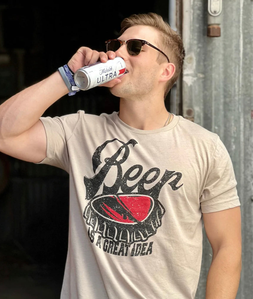 Beer is a Great Idea Tee - Forever Western Boutique