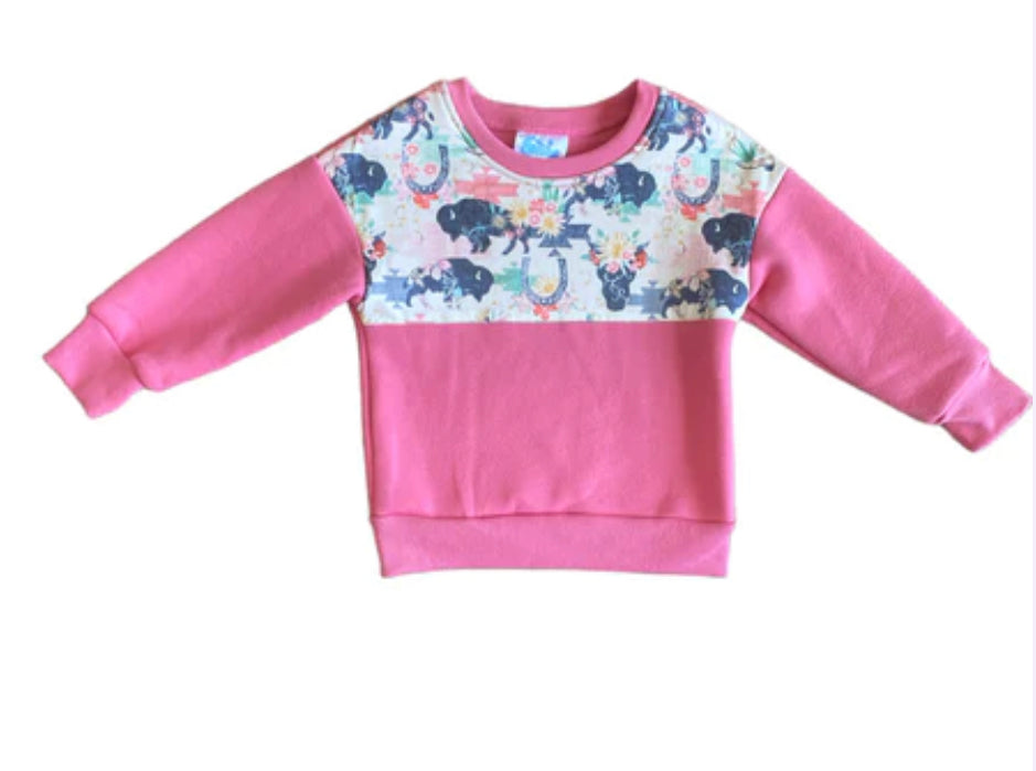 Pink Wild Buffalo Sweatshirt - Forever Western Boutique