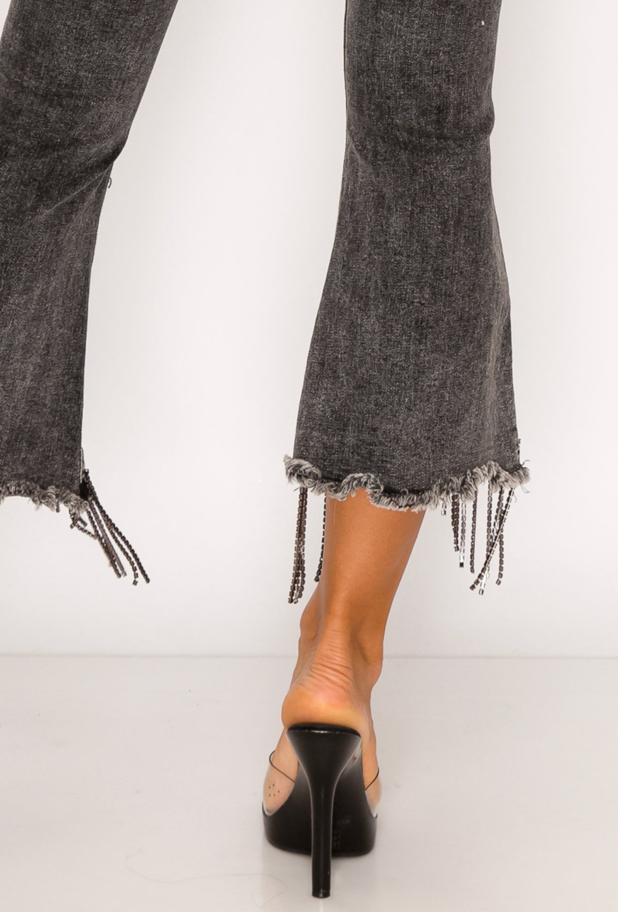 Metal Fringe Denim Pants - Forever Western Boutique