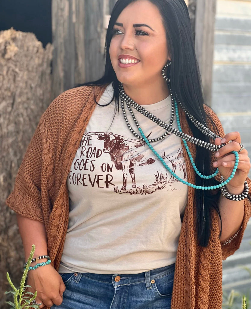 The Road Goes On Forever Tee - Forever Western Boutique