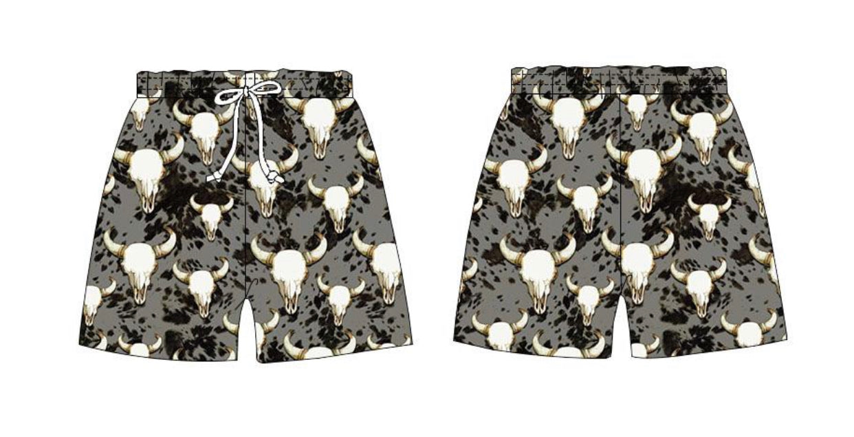 Boys Cow & Bullhead Swim Shorts - Forever Western Boutique