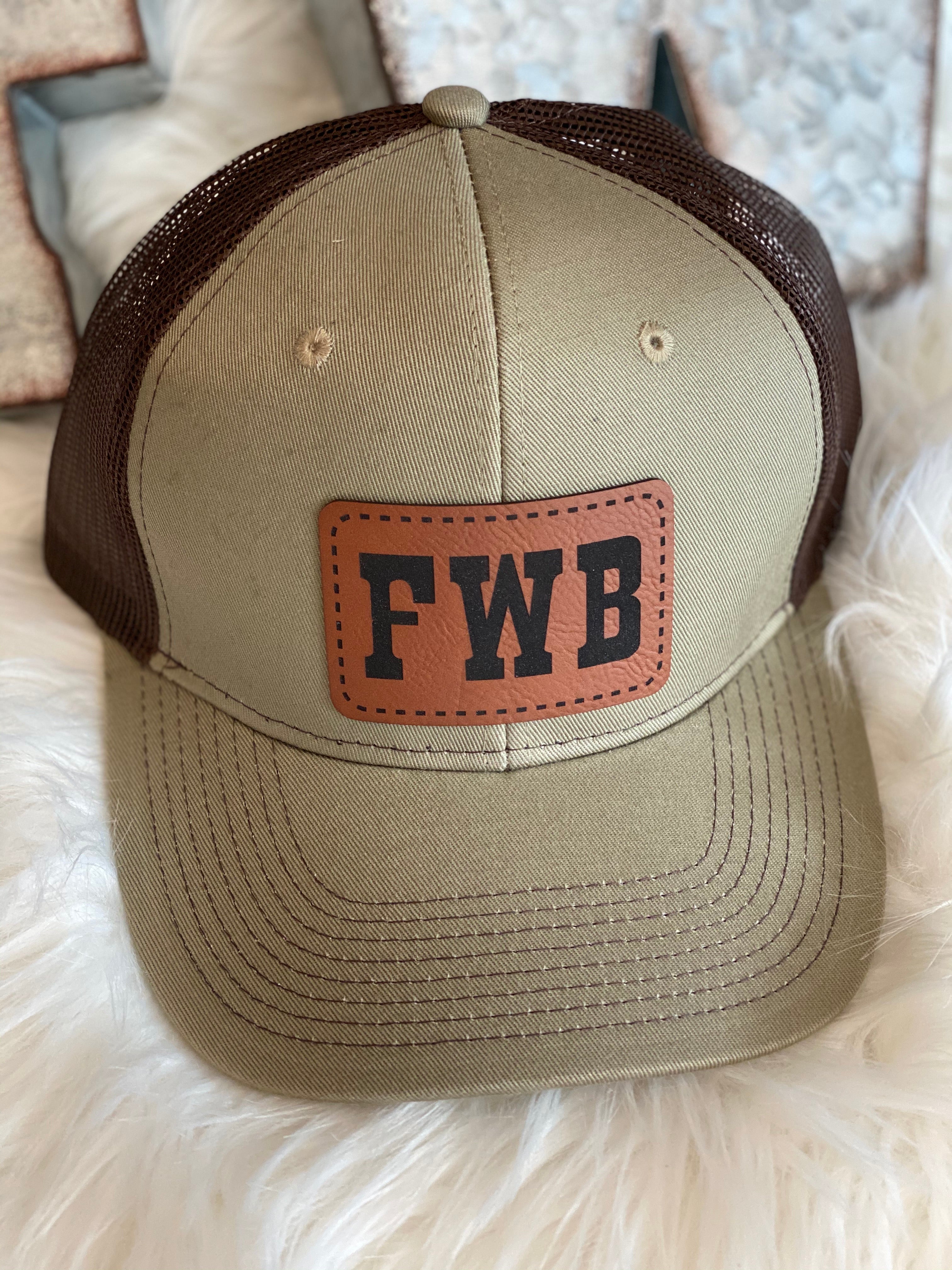 FWB Leather Patch Cap-Khaki/Coffee - Forever Western Boutique