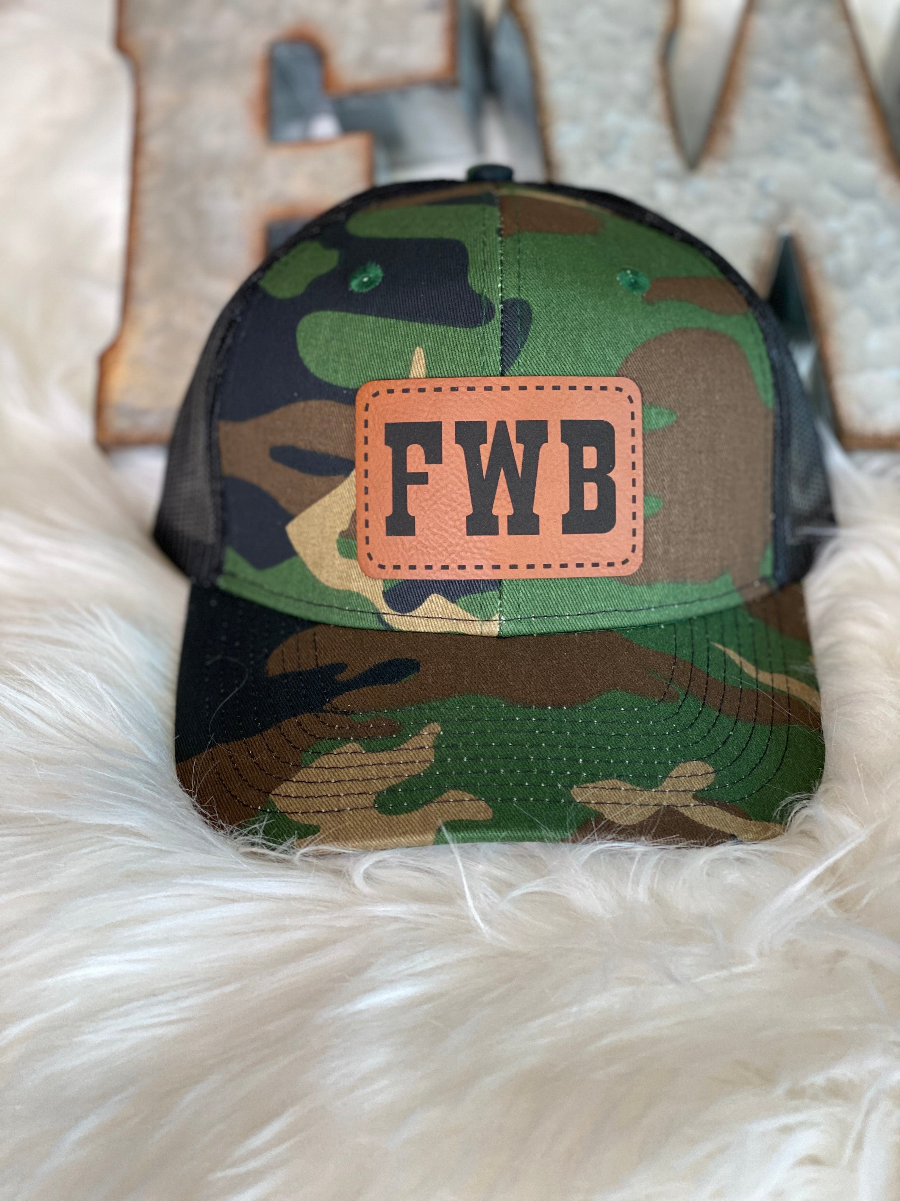 FWB Leather Patch Cap-Camo - Forever Western Boutique