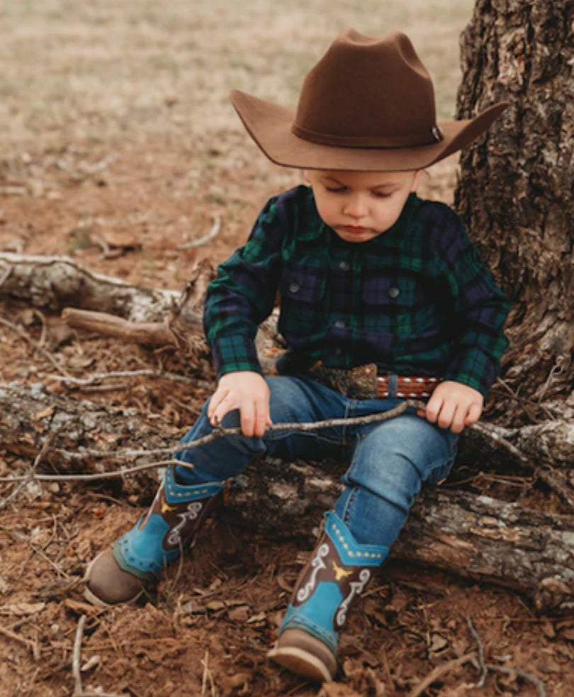 “Nash” Longhorn Toddler/ Kids Boots - Forever Western Boutique