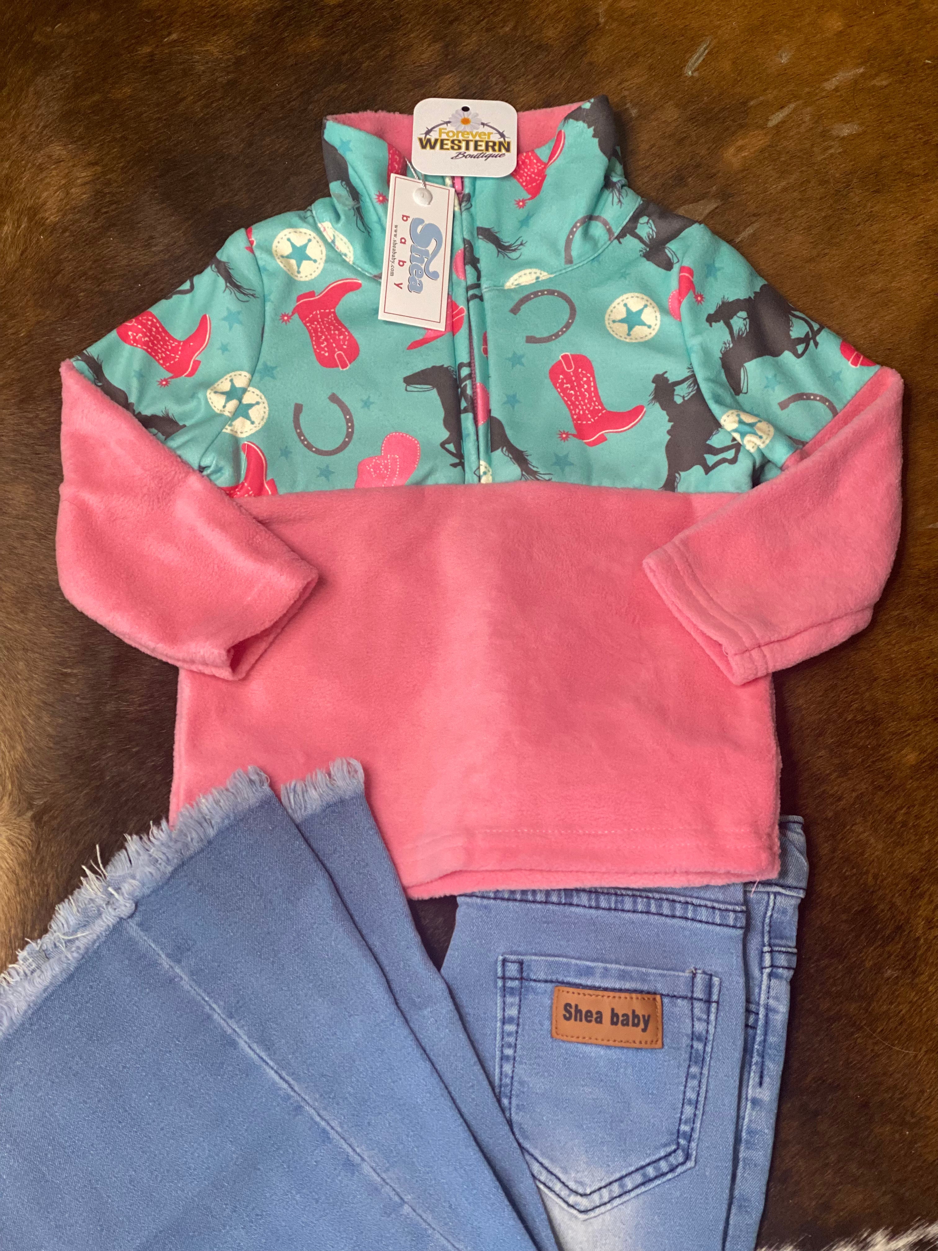 Pink Cowgirl Fleece Zip Up Sweatshirt - Forever Western Boutique