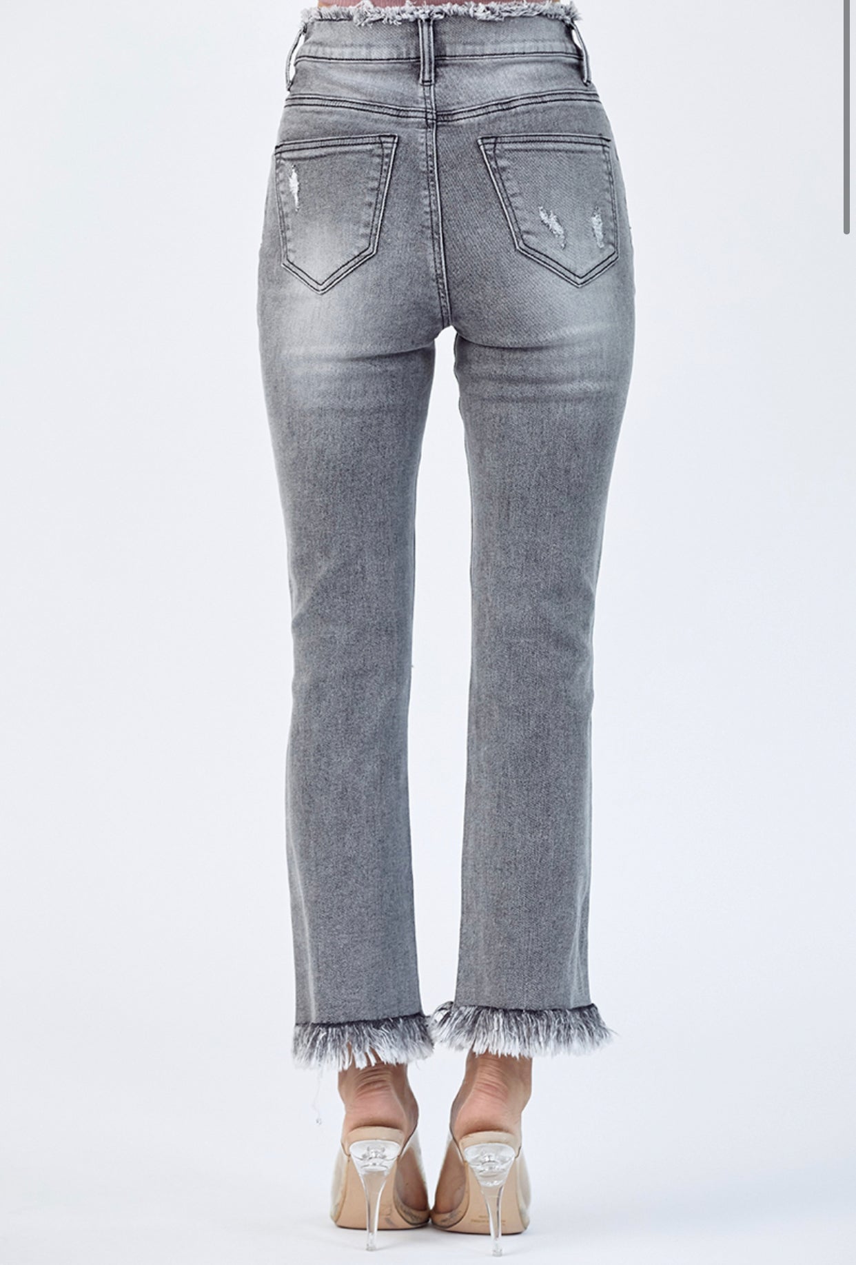 High Rise Frayed Straight Jeans by Risen - Forever Western Boutique