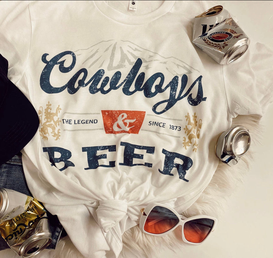 Cowboys & Beer Tee - Forever Western Boutique