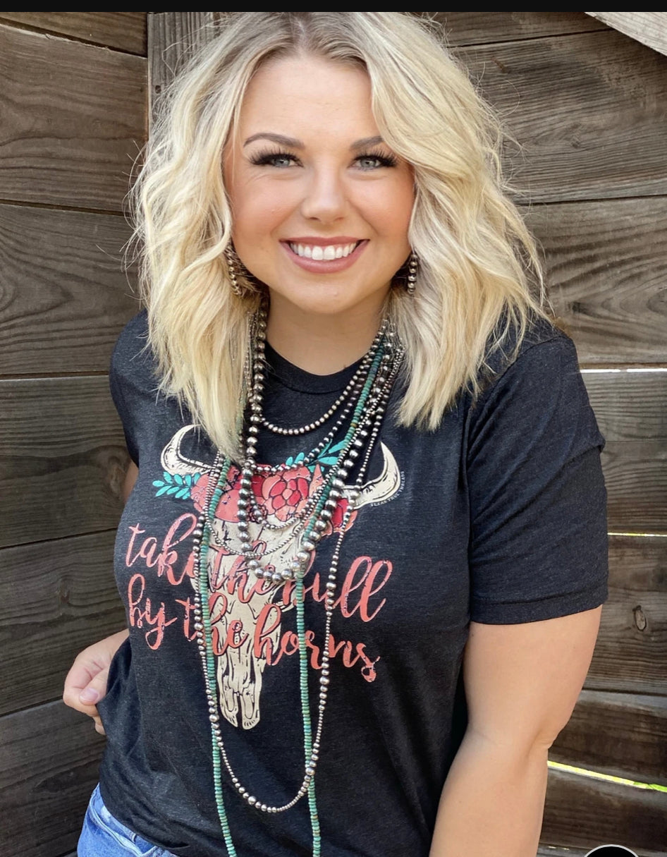 Take the Bull by the Horns Tee - Forever Western Boutique