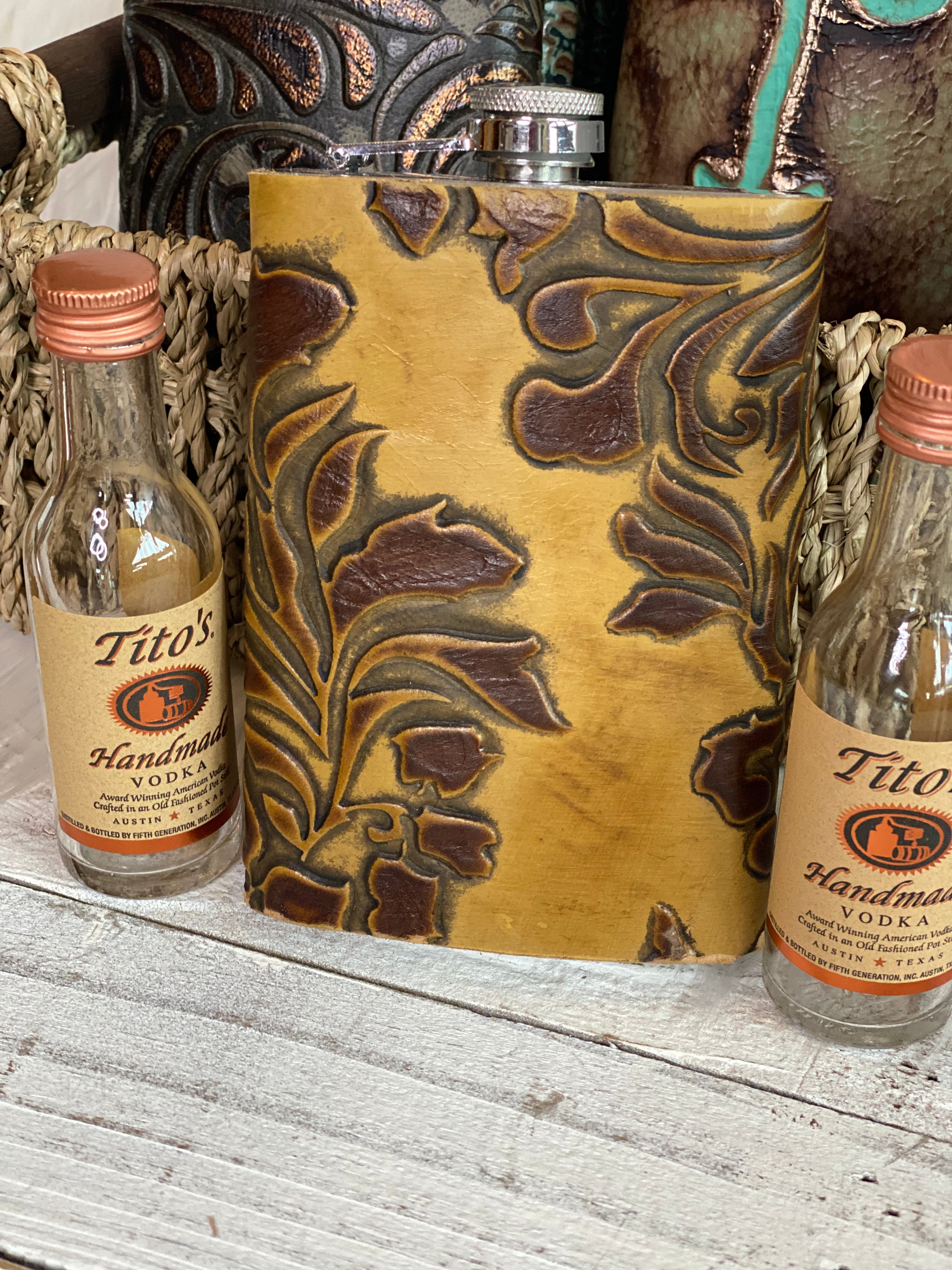 Leather Stainless Steel Flask - Forever Western Boutique