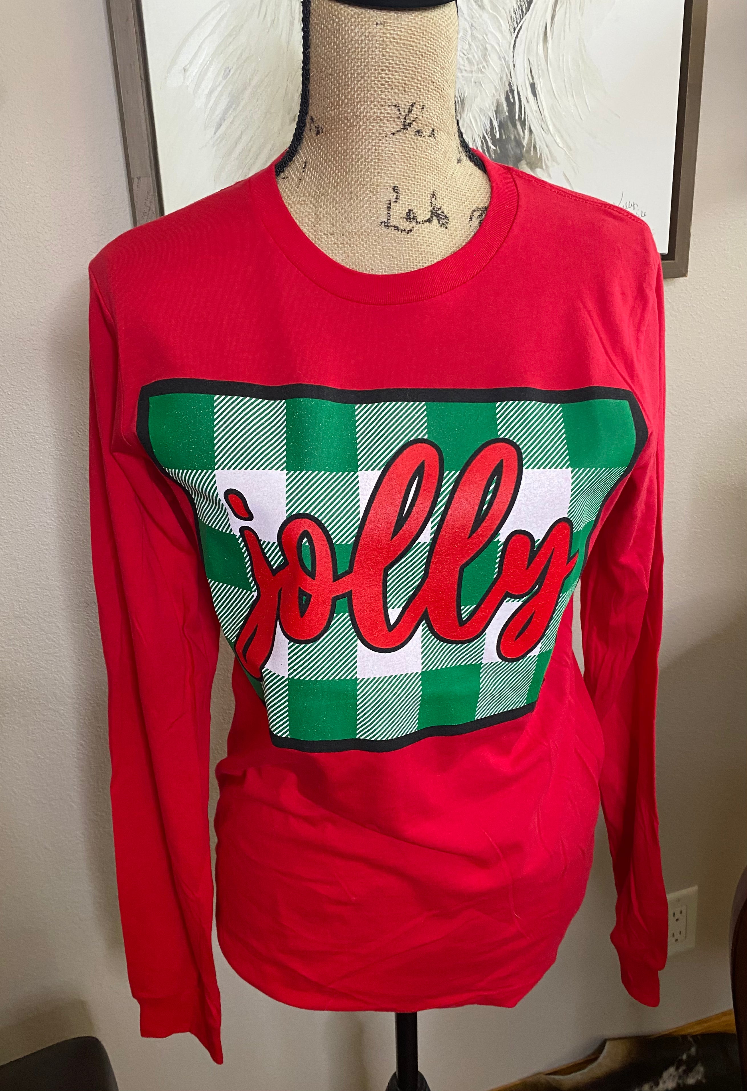 Jolly Tee-Red Long Sleeve - Forever Western Boutique