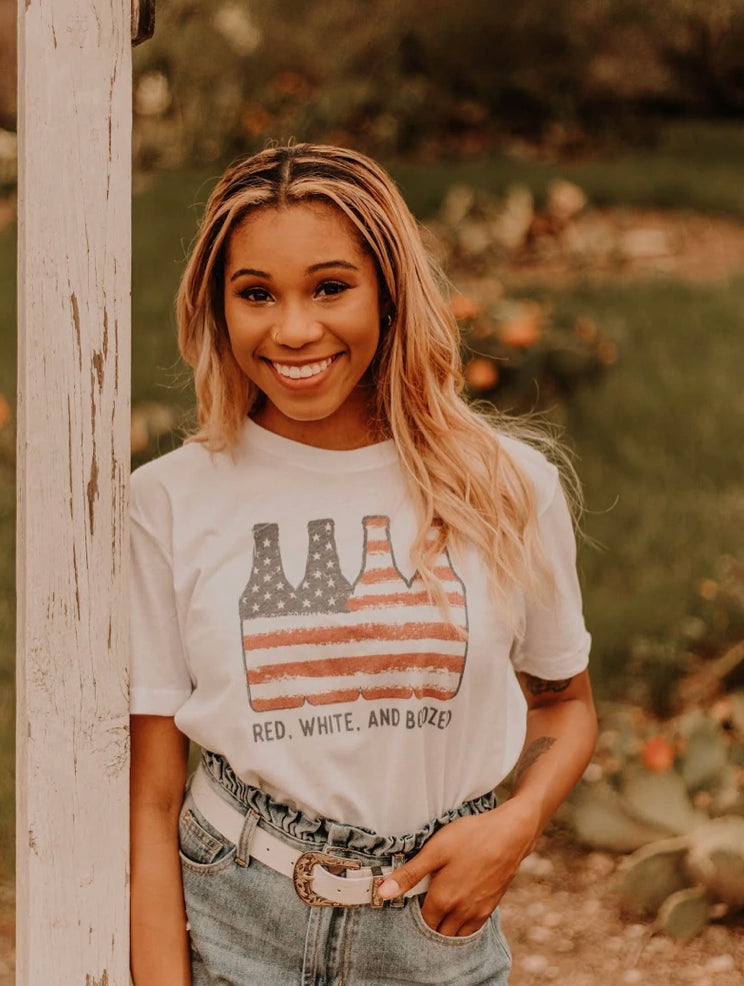 Red White and Boozed Tee - Forever Western Boutique