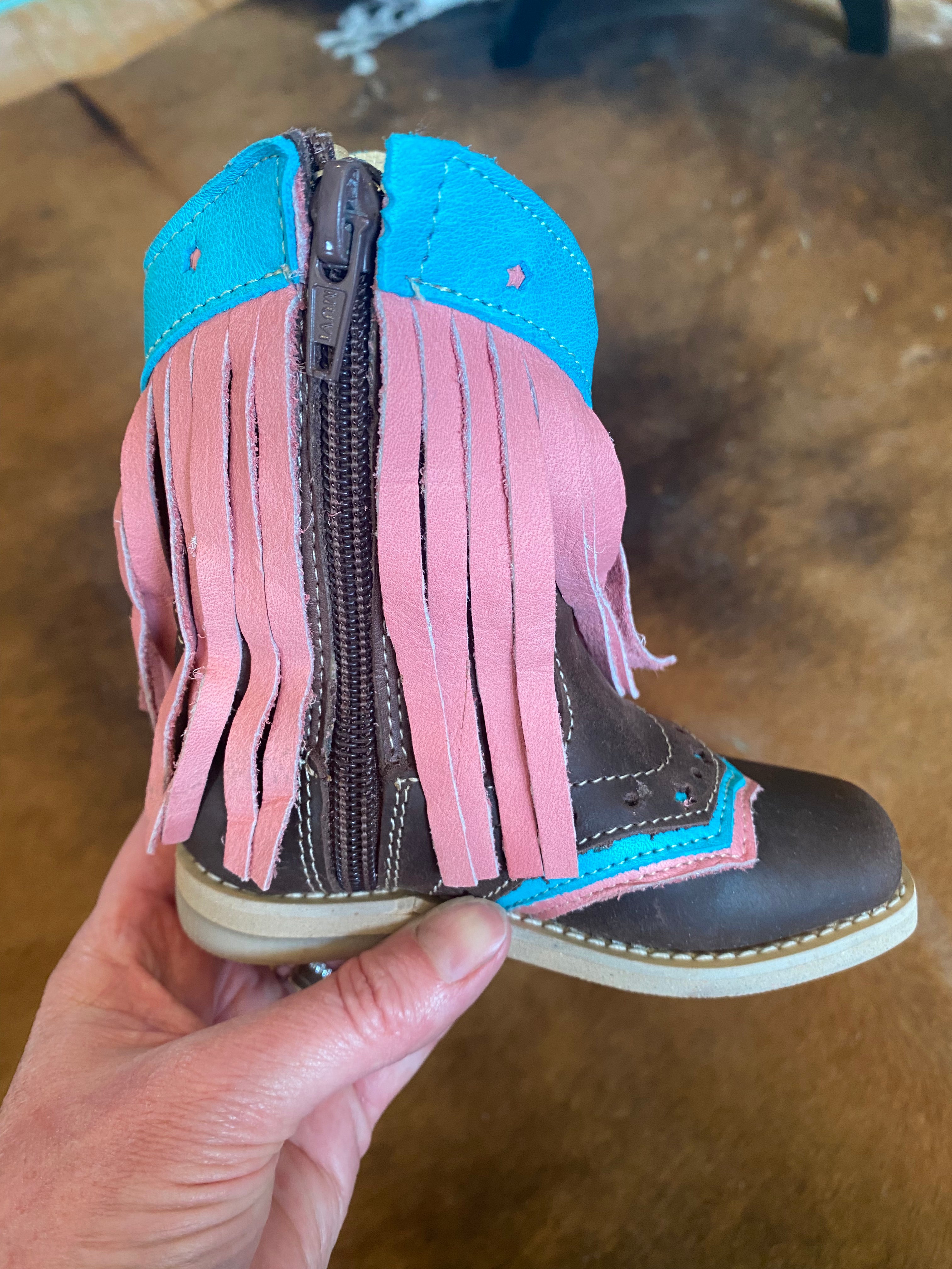 “Lyddie” Pink Fringe Toddler/ Kids Boots - Forever Western Boutique
