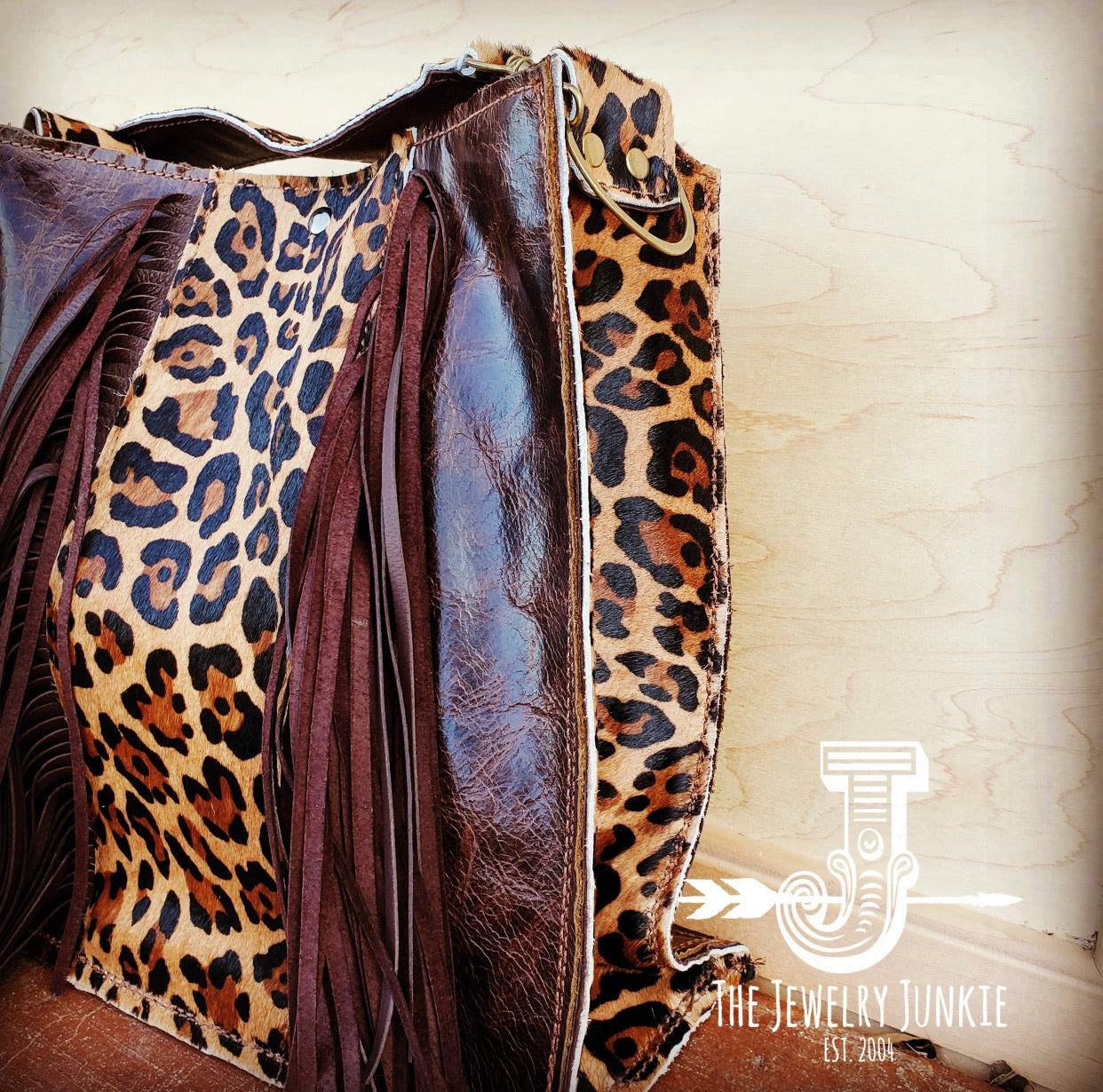 Hair on Hide Box Handbag with Leopard Accents - Forever Western Boutique