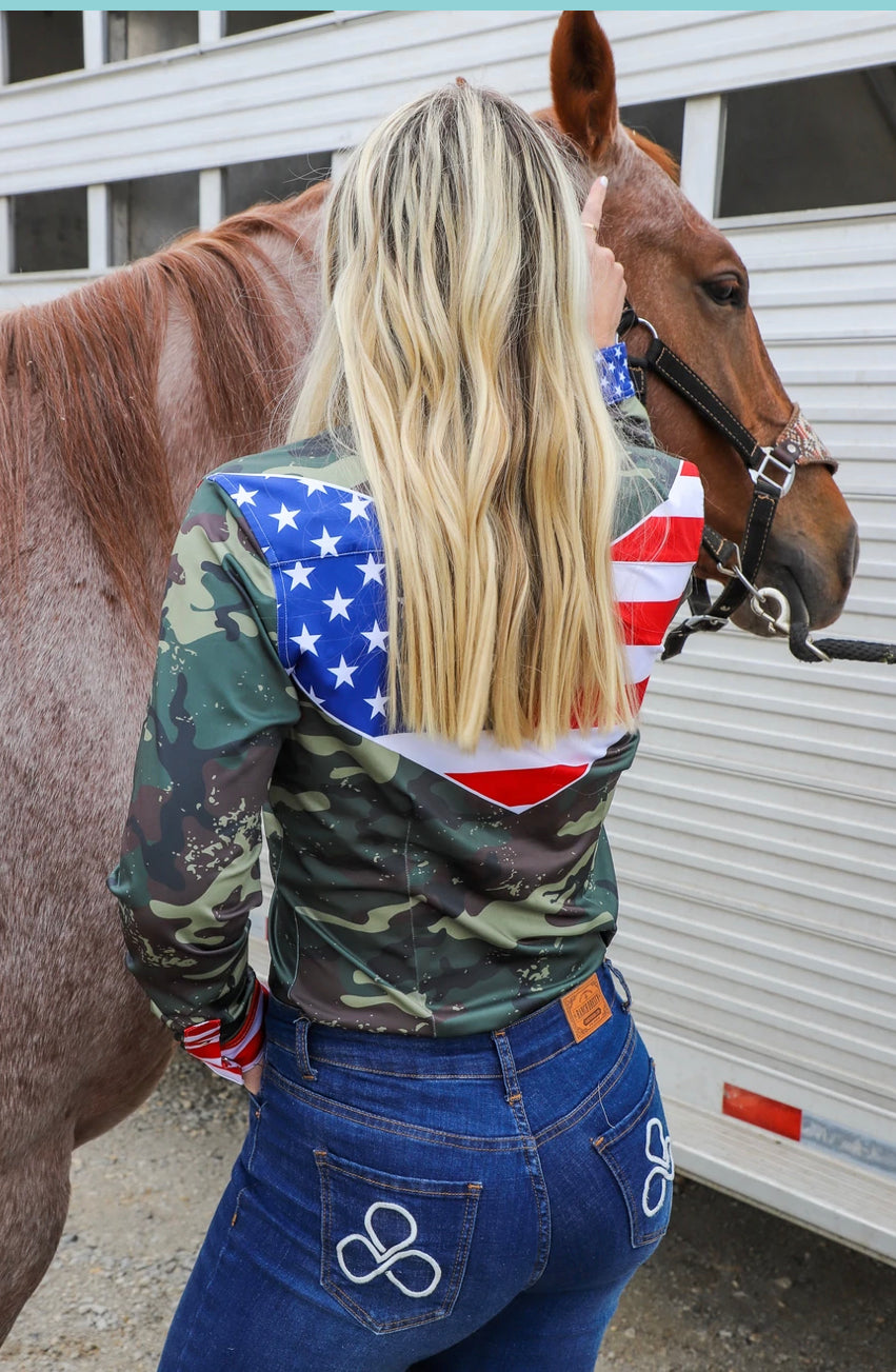 Land of the Free Performance Rodeo Shirt—Ranch Dressn - Forever Western Boutique