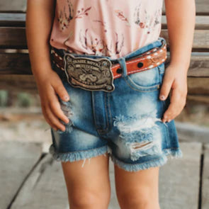 Kids Denim Ripped Shorts - Forever Western Boutique