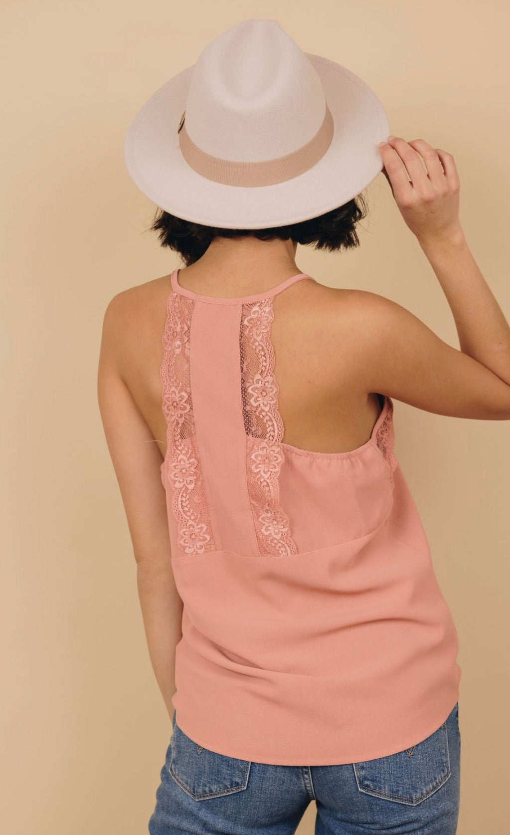 Flattered Lace Tank in Pink - Forever Western Boutique